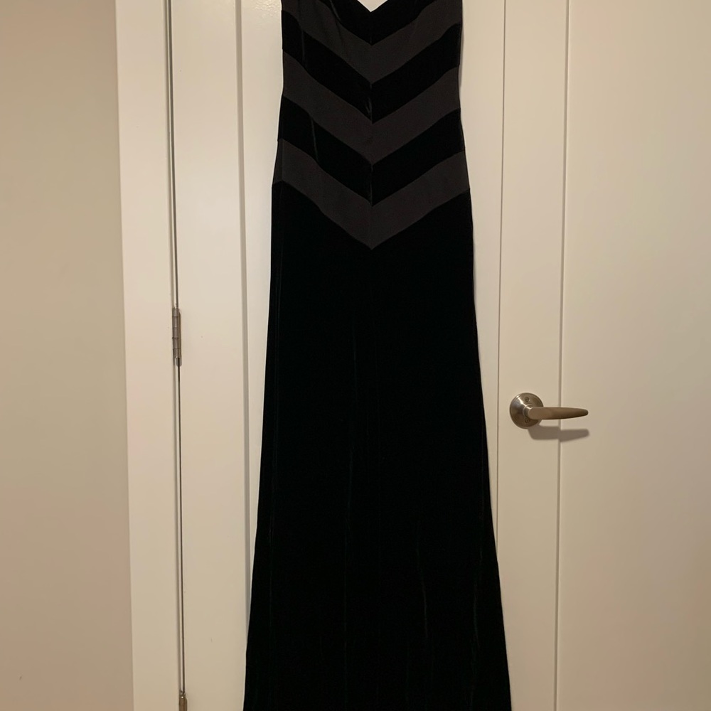 Black velvet gown